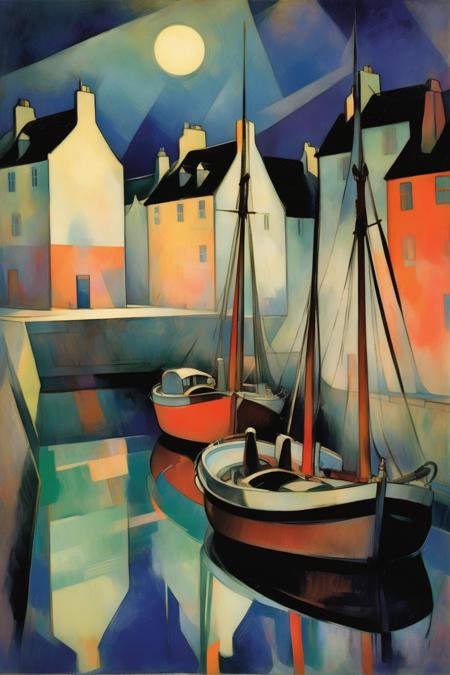 00562-3390830236-_lora_Lyonel Feininger Style_1_Lyonel Feininger Style - 101935. A painting by Jacques Villon. A painting of Avoch Harbour at nig.png
